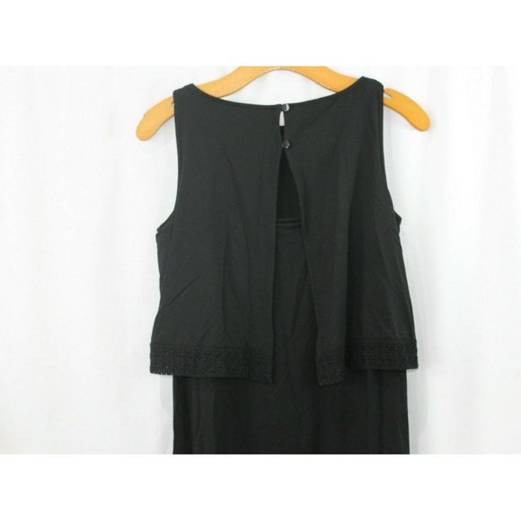 NWT J Jill Womens Black Wearever Collection Layered Crochet Lace Trim Dress XS - Picture 5 of 7